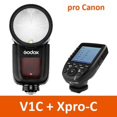 Blesk s kruhovou hlavou Godox V1C pro Canon s řídící jednotkou Xpro, TTL , HSS