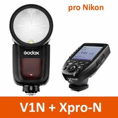 Blesk s kruhovou hlavou Godox V1N pro Nikon s řídící jednotkou Xpro, TTL , HSS