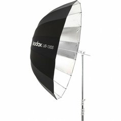 Hluboký stříbrný parabolický deštník Godox UB-130S (130cm)