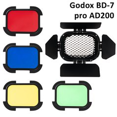 Klapky s barevnými filtry pro speedlite hlavu blesku GODOX AD200