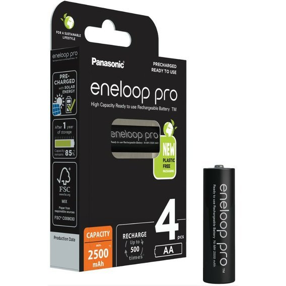 Panasonic Eneloop Pro 2500mAh AA, akumulátory 4ks, 500 cyklů, R06